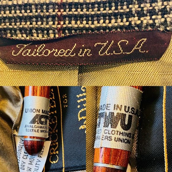 Cricketeer 1847 Dillard’s Vintage Men’s Blazer Houndstooth Plaid Union Made USA - Picture 10 of 11